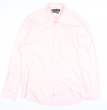 Mens UK Collar Size 2XL Primark Smart Pink  Dress Shirt