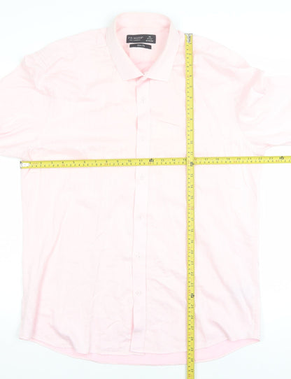 Mens UK Collar Size 2XL Primark Smart Pink  Dress Shirt