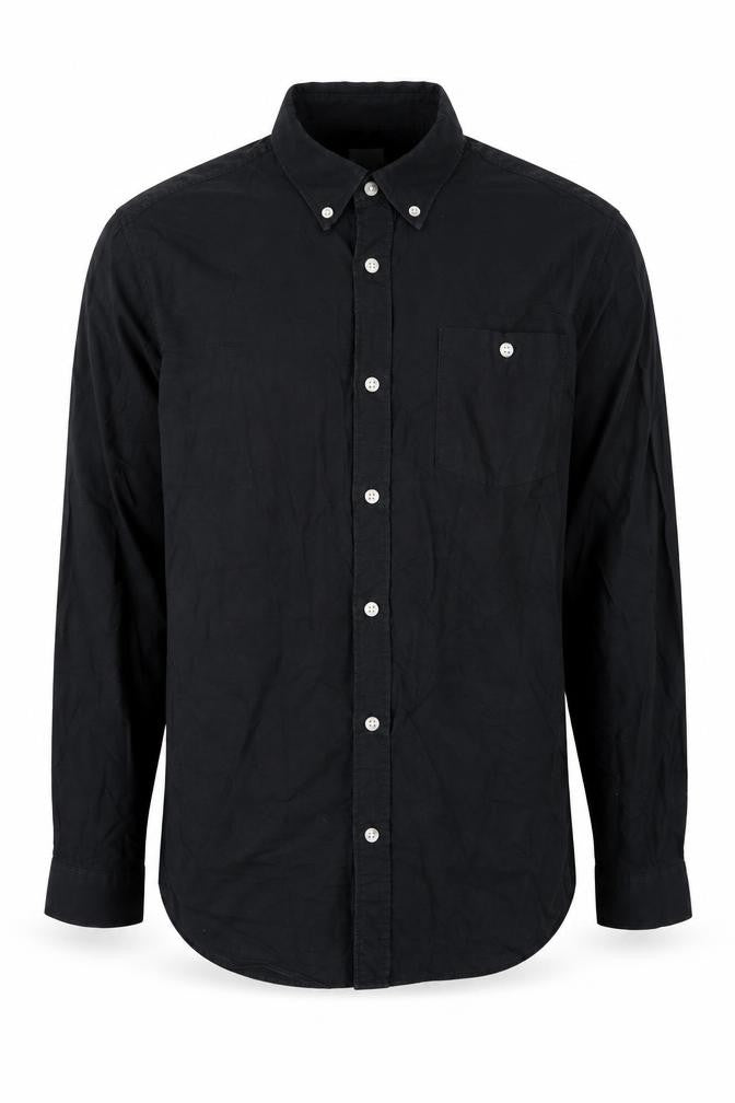River Island Men's Black Cotton Button-Up Long Sleeve Shirt Size M