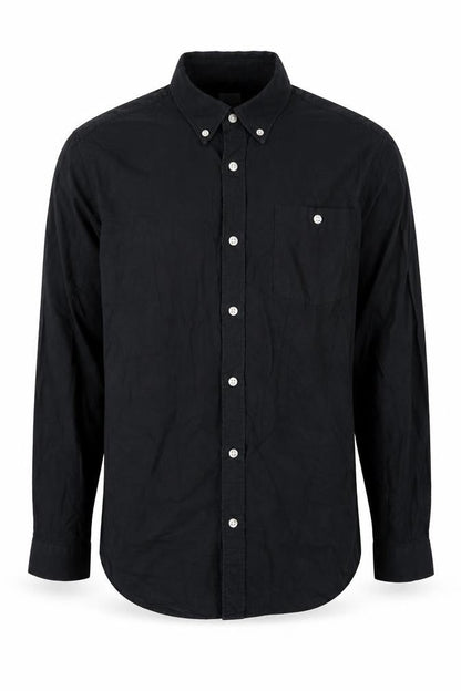 River Island Men's Black Cotton Button-Up Long Sleeve Shirt Size M