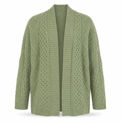 Next Womens Green Chunky Knit Open Cardigan Size S