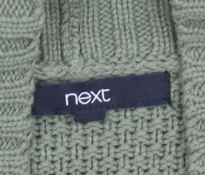 Next Womens Green Chunky Knit Open Cardigan Size S