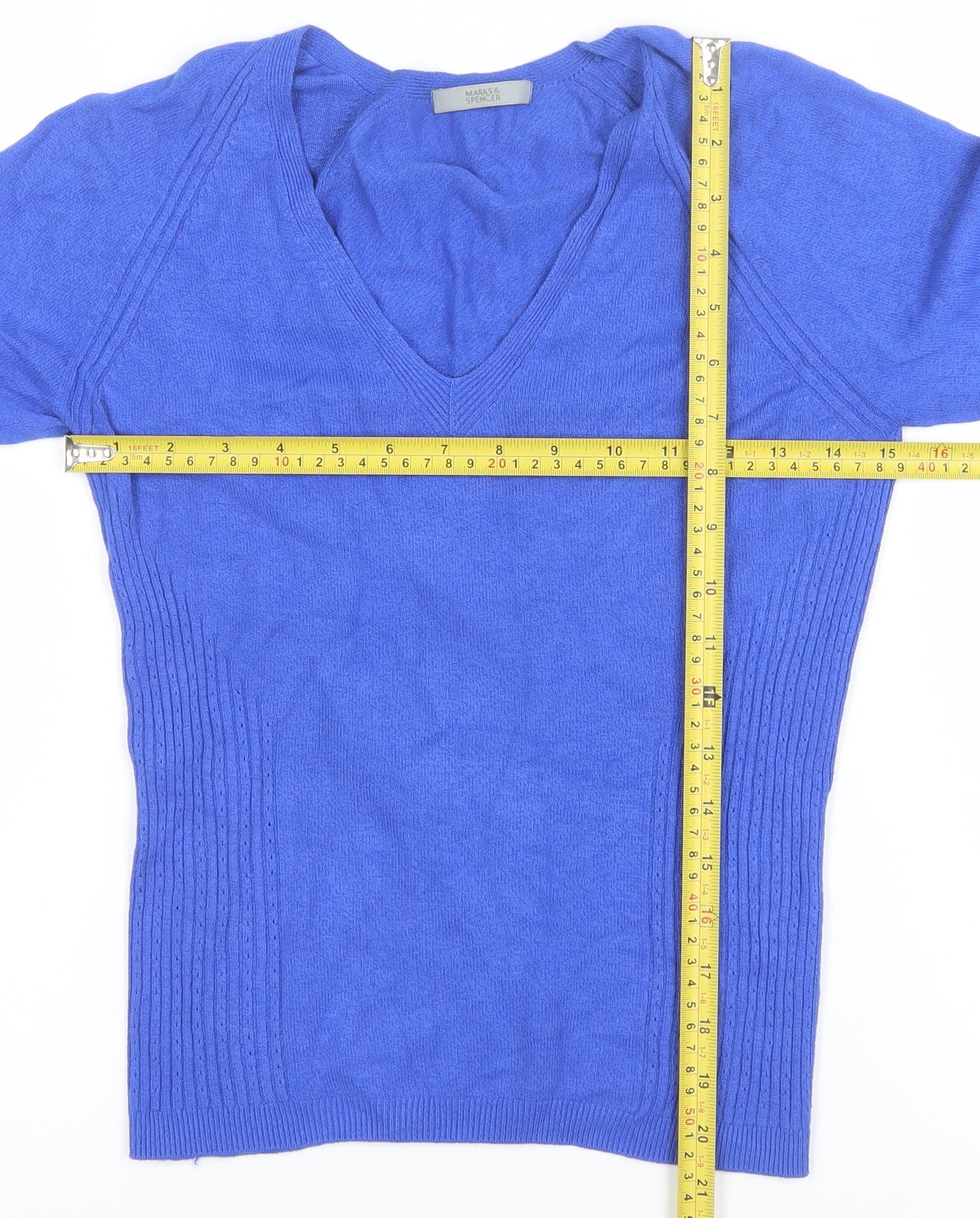 Womens UK Size 12 Marks and Spencer Blue Pullover Jumper