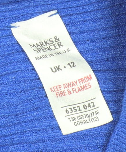 Womens UK Size 12 Marks and Spencer Blue Pullover Jumper