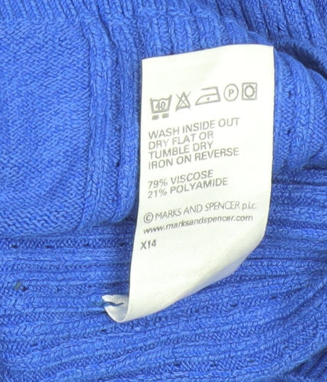 Womens UK Size 12 Marks and Spencer Blue Pullover Jumper