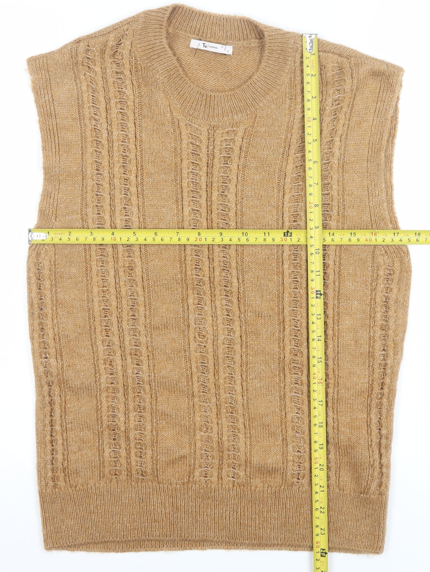 Womens UK Size 8 TU Beige Vest Jumper