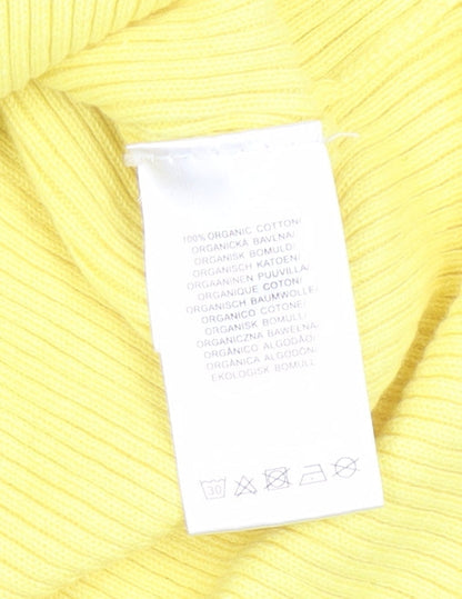 Womens UK Size 10 Glamorous Care Yellow Cropped Button-Up