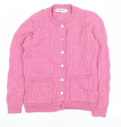 Girls UK Size 10-12 Years Beaumonde Pink Cardigan Jumper