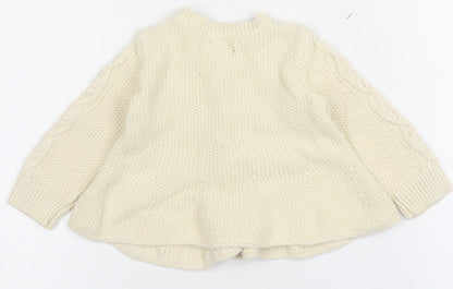 Gap Baby Ivory Cable Knit Cotton Cardigan 12-18 Months Unisex