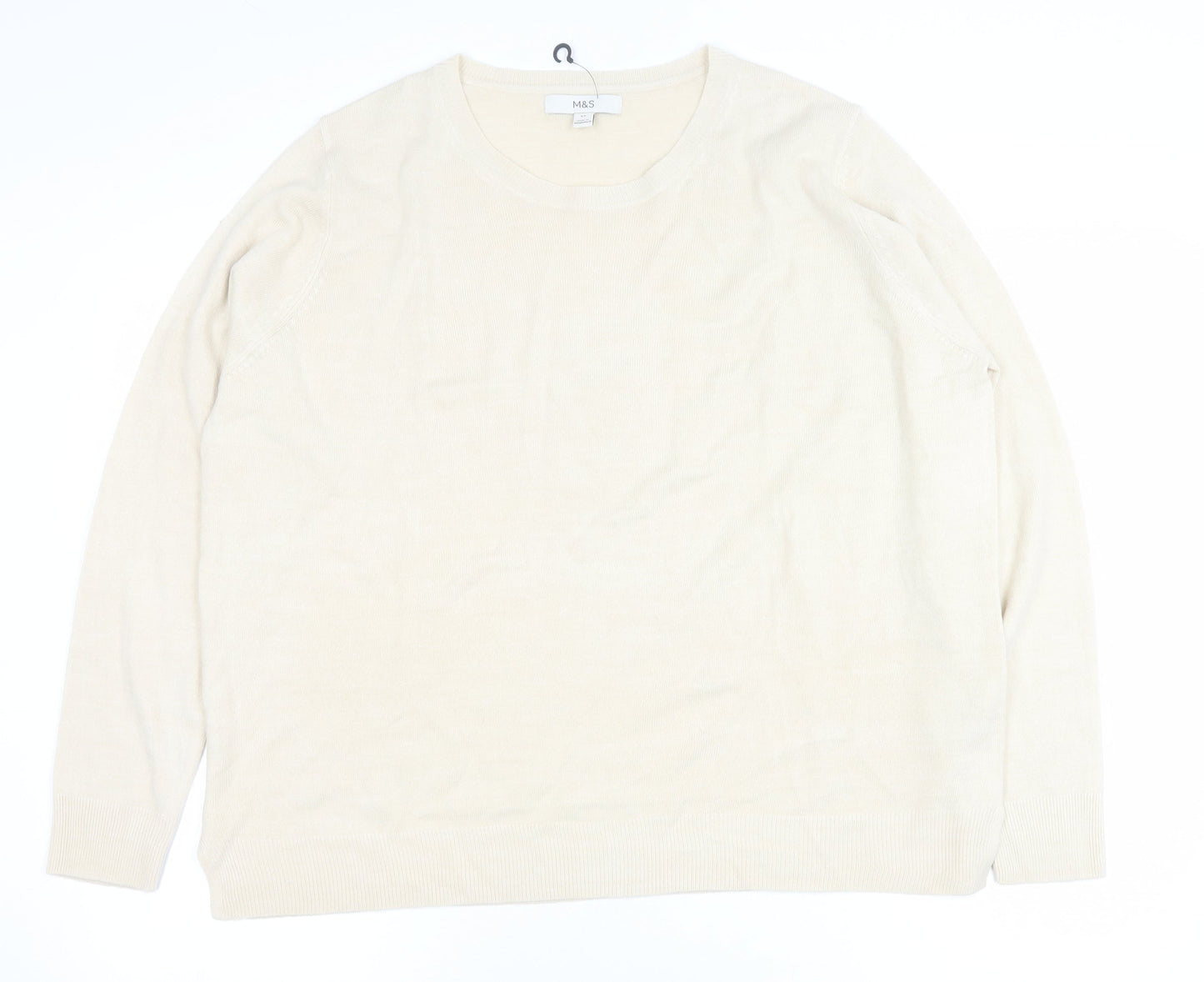 Womens UK Size 20 Marks and Spencer Beige Pullover Jumper