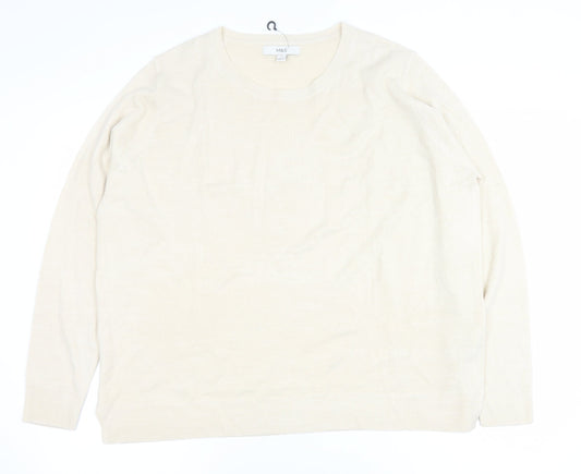 Womens UK Size 20 Marks and Spencer Beige Pullover Jumper