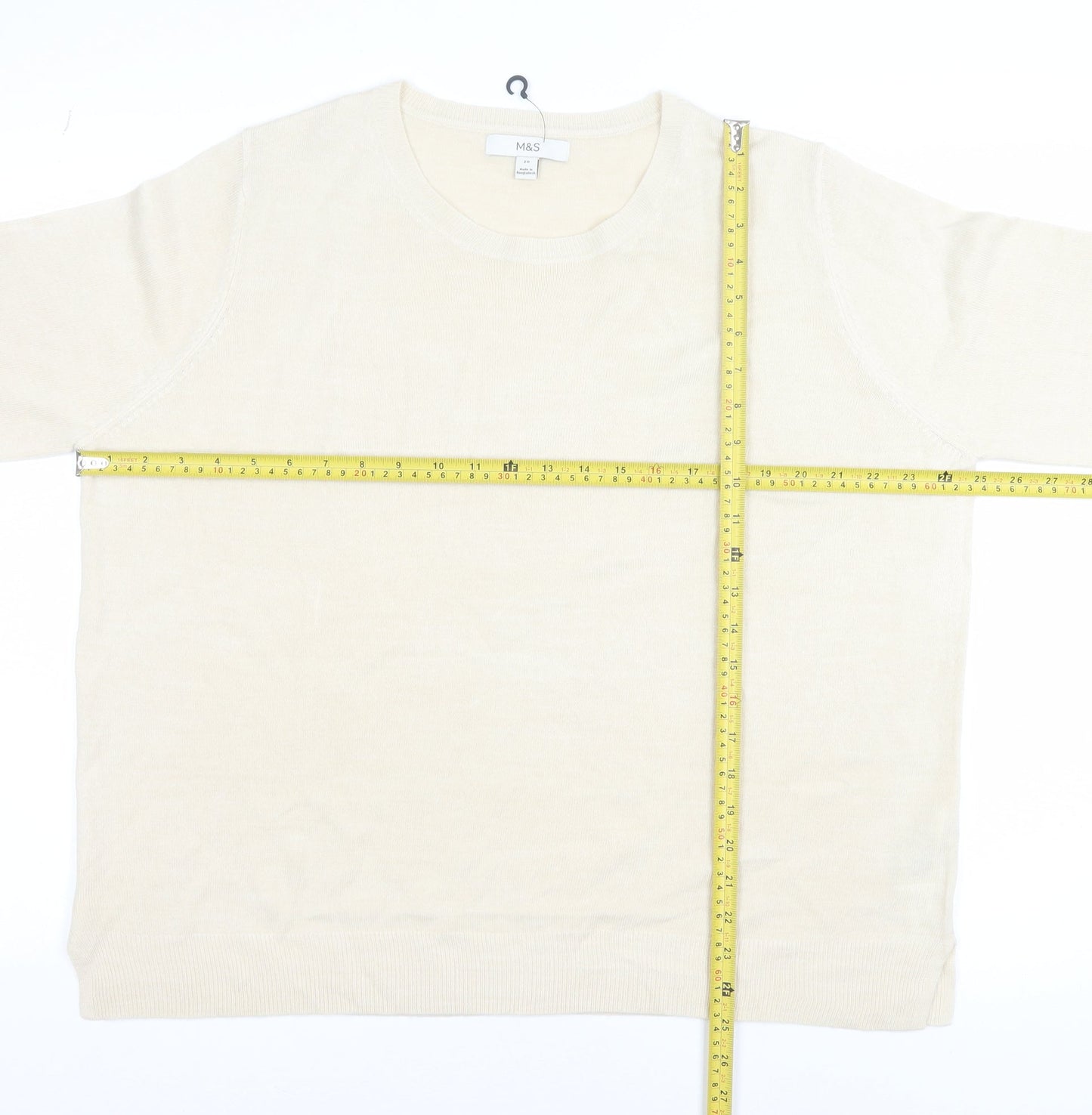 Womens UK Size 20 Marks and Spencer Beige Pullover Jumper