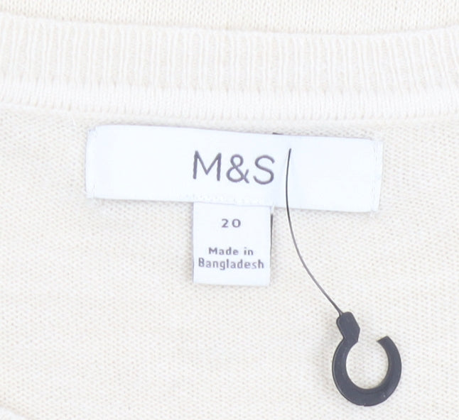 Womens UK Size 20 Marks and Spencer Beige Pullover Jumper