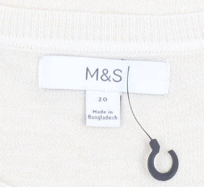Womens UK Size 20 Marks and Spencer Beige Pullover Jumper