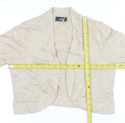 Wallis Women's Beige Open Front Cardigan UK S Long Sleeve Knit