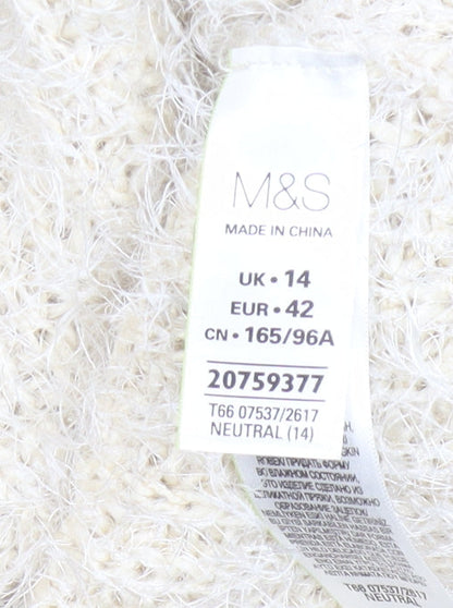 Marks and Spencer Women’s Ivory Cable-Knit Pullover Jumper Size 14