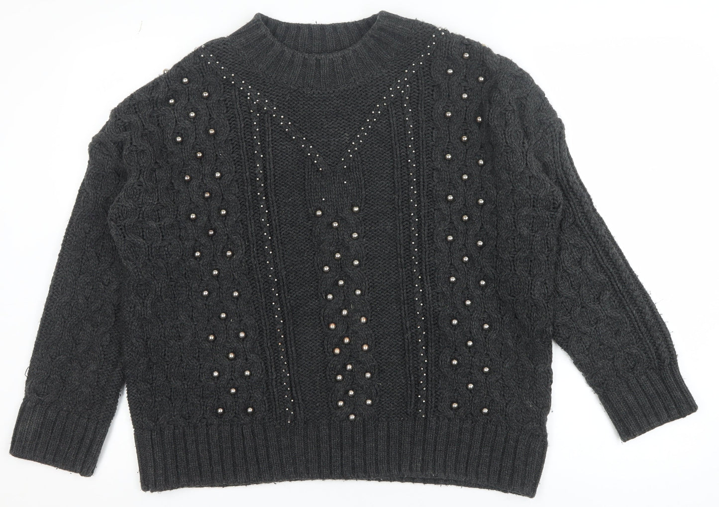 Womens UK Size 12 H&M Black Pullover Jumper