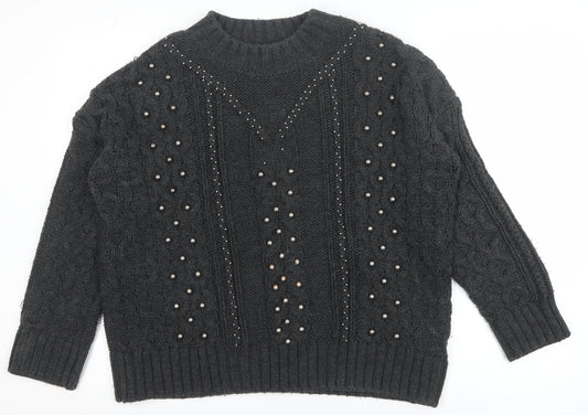 Womens UK Size 12 H&M Black Pullover Jumper