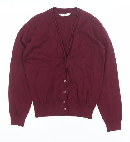 Girls UK Size 10-11 Years Marks and Spencer Red Cardigan Jumper