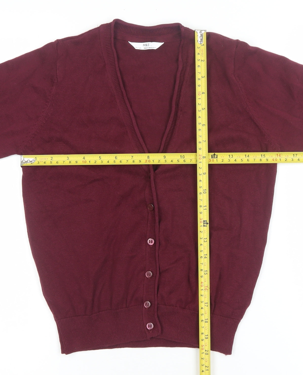 Girls UK Size 10-11 Years Marks and Spencer Red Cardigan Jumper