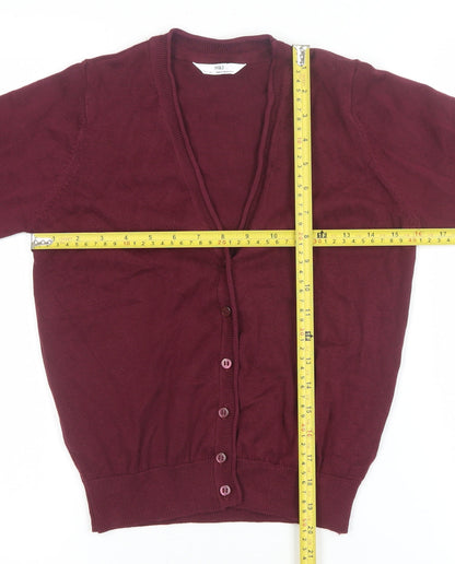 Girls UK Size 10-11 Years Marks and Spencer Red Cardigan Jumper