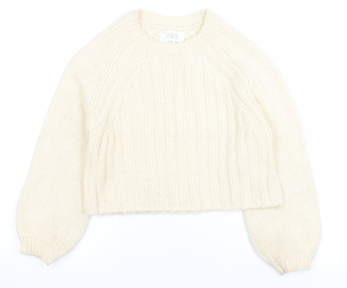 Girls UK Size 11-12 Years Zara Ivory Pullover Jumper