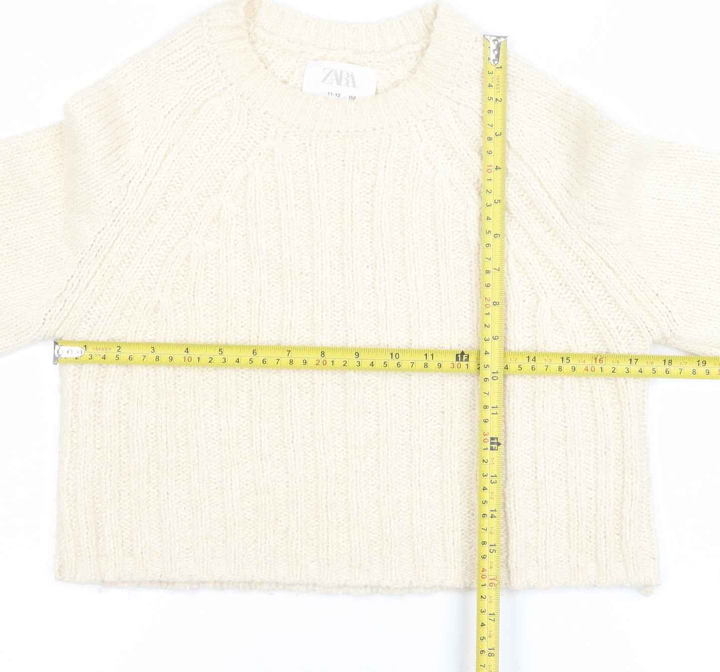 Girls UK Size 11-12 Years Zara Ivory Pullover Jumper
