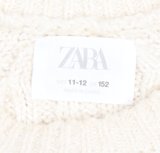 Girls UK Size 11-12 Years Zara Ivory Pullover Jumper
