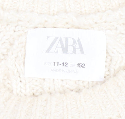 Girls UK Size 11-12 Years Zara Ivory Pullover Jumper