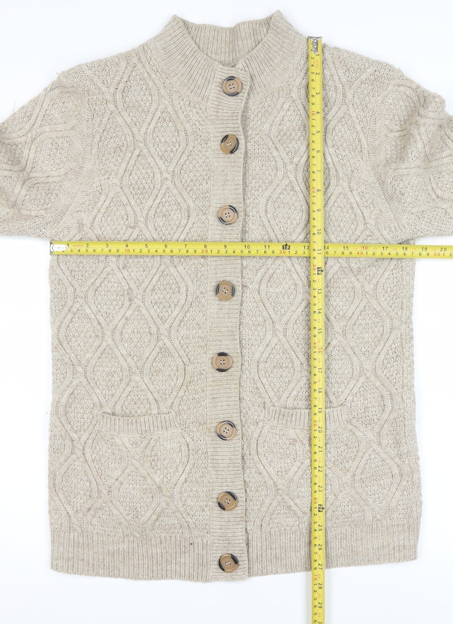 Mens UK Size M Damart Beige Cardigan Jumper