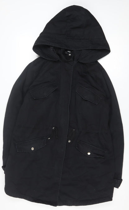 Womens UK Size M H&M Black Parka Coat
