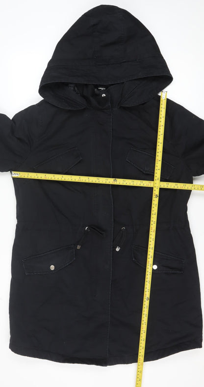Womens UK Size M H&M Black Parka Coat