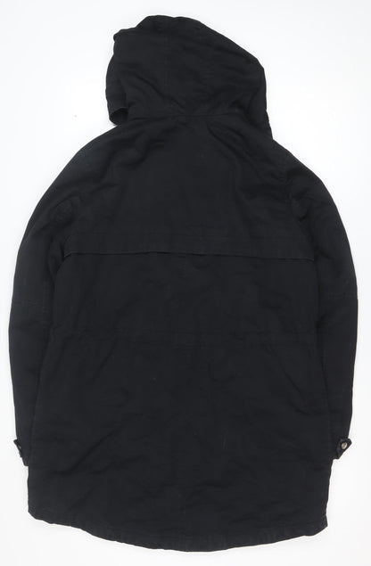 Womens UK Size M H&M Black Parka Coat