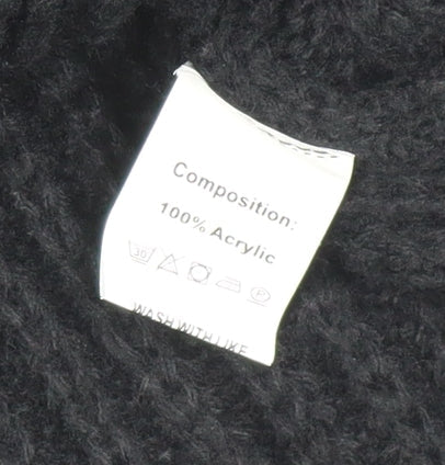 Womens UK Size 12 ROMWE Black Cardigan Jumper