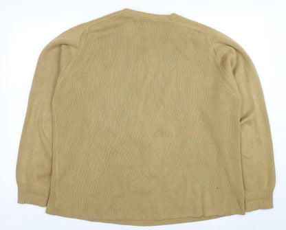 GAP Mens Beige XL Cotton V-Neck Knit Jumper