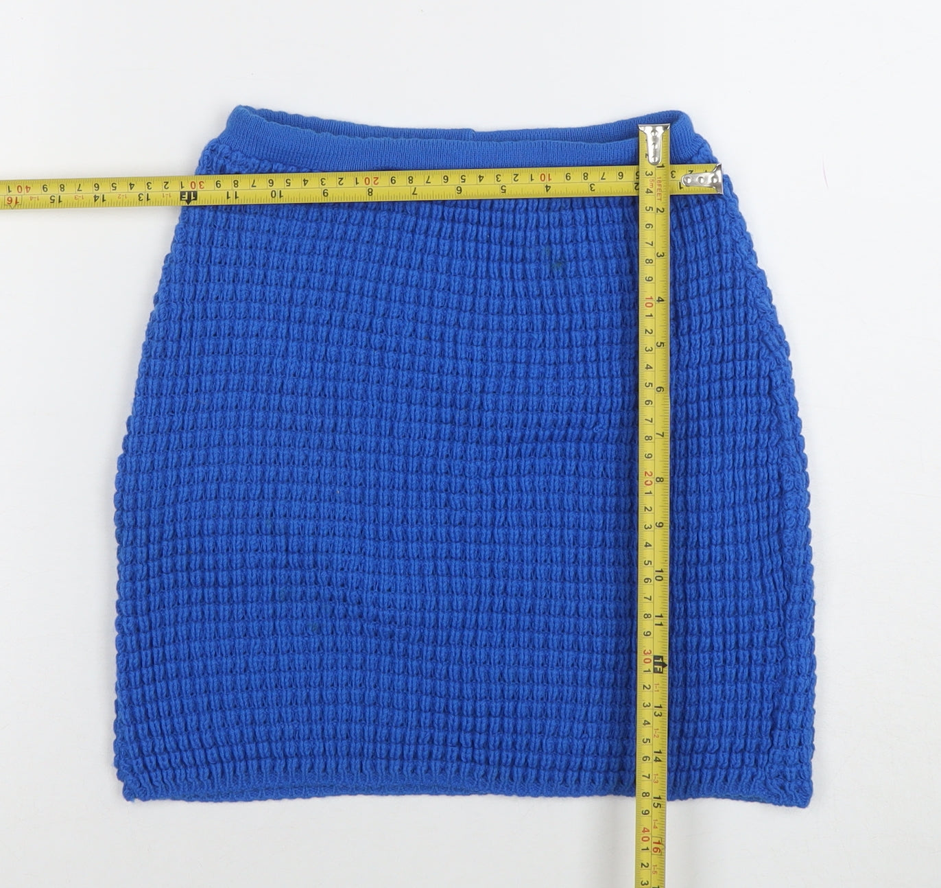Miss Selfridge Women Blue S Knit Stretch Mini Skirt
