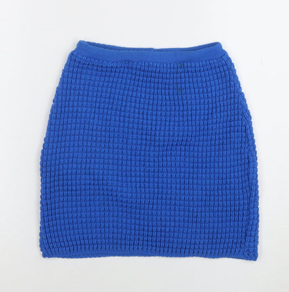 Miss Selfridge Women Blue S Knit Stretch Mini Skirt