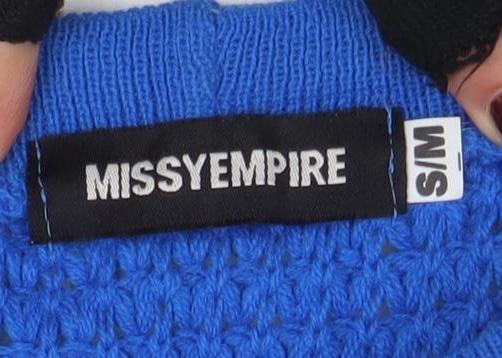 Miss Selfridge Women Blue S Knit Stretch Mini Skirt