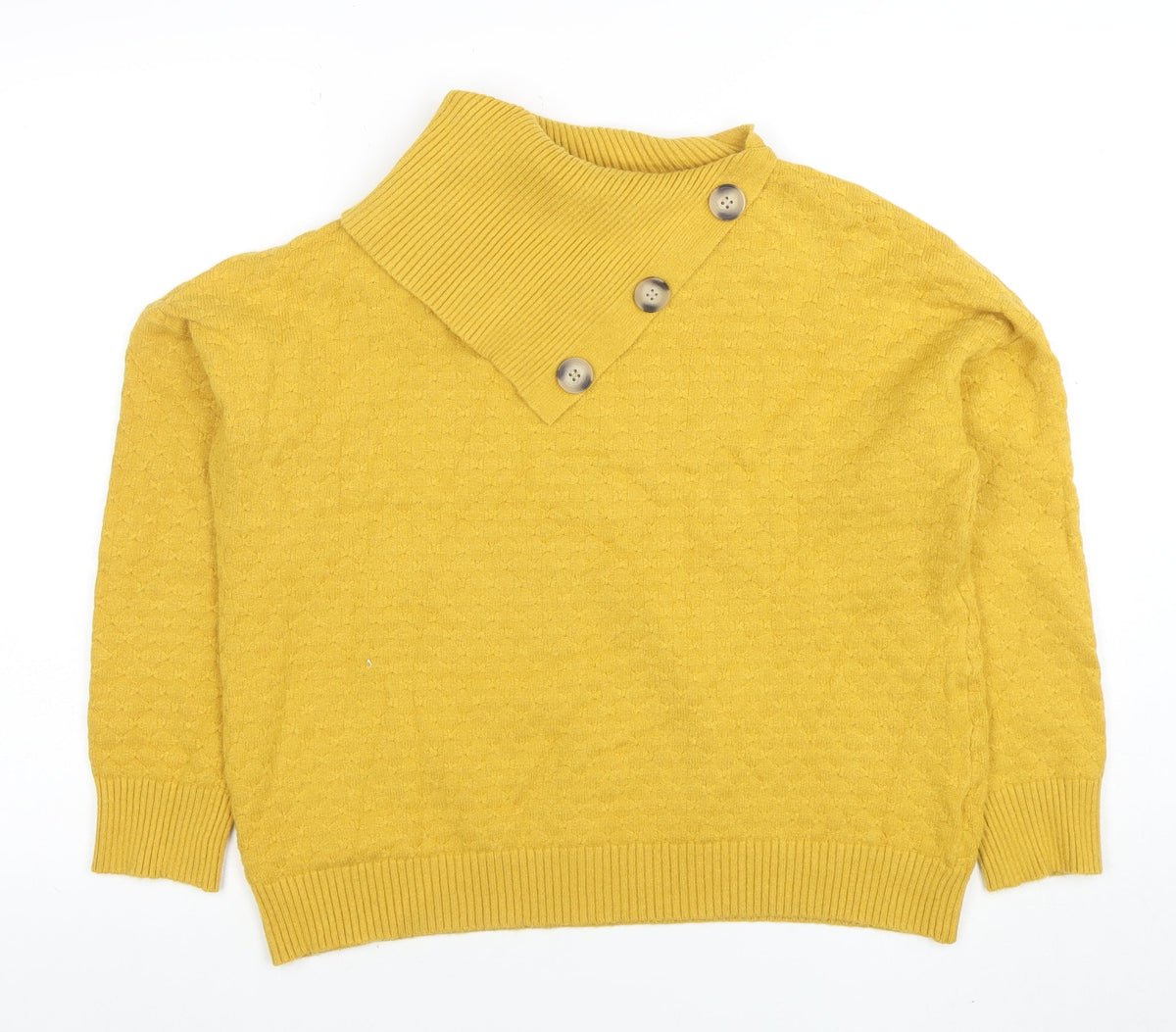 Womens UK Size 12 Apricot Yellow Pullover Jumper