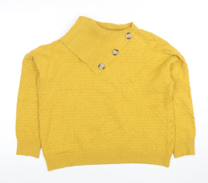 Womens UK Size 12 Apricot Yellow Pullover Jumper