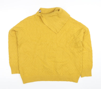 Womens UK Size 12 Apricot Yellow Pullover Jumper
