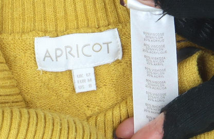Womens UK Size 12 Apricot Yellow Pullover Jumper