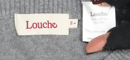 Womens UK Size 14 Louche Grey Pullover Jumper