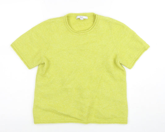 Next Womens Yellow Short Sleeve Cotton Blend Knit T-Shirt M