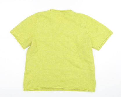 Next Womens Yellow Short Sleeve Cotton Blend Knit T-Shirt M