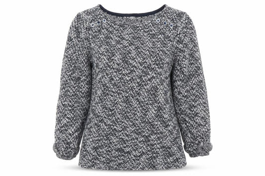 Front view of Red Herring Women's Blue Knit Button Detail Jumper, size 10