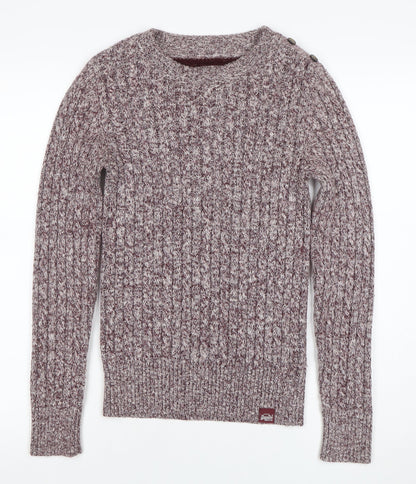 Womens UK Size 2XS Superdry Brown Pullover Jumper