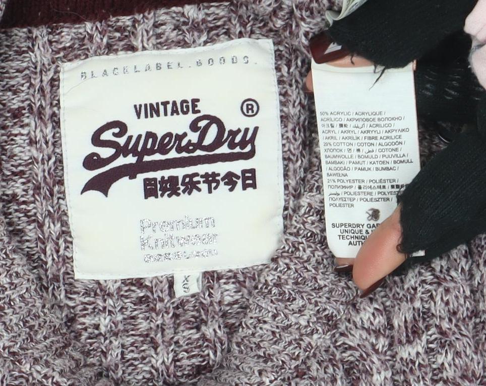 Womens UK Size 2XS Superdry Brown Pullover Jumper