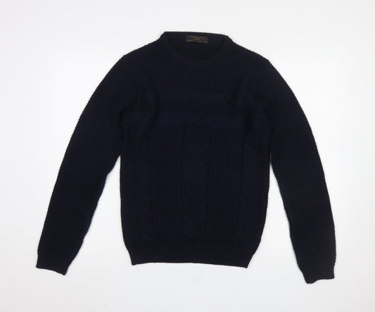 Mens UK Size S Zara Man Blue Pullover Jumper