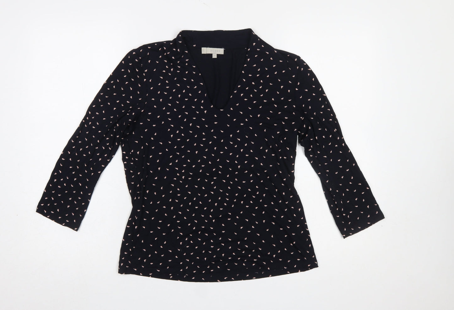 Womens UK Size M Hobbs Black Wrap Blouse